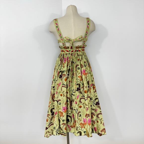 Agua by Agua Bendita Lunatus Habitat Midi Dress Embellished Cotton S - Picture 9 of 16